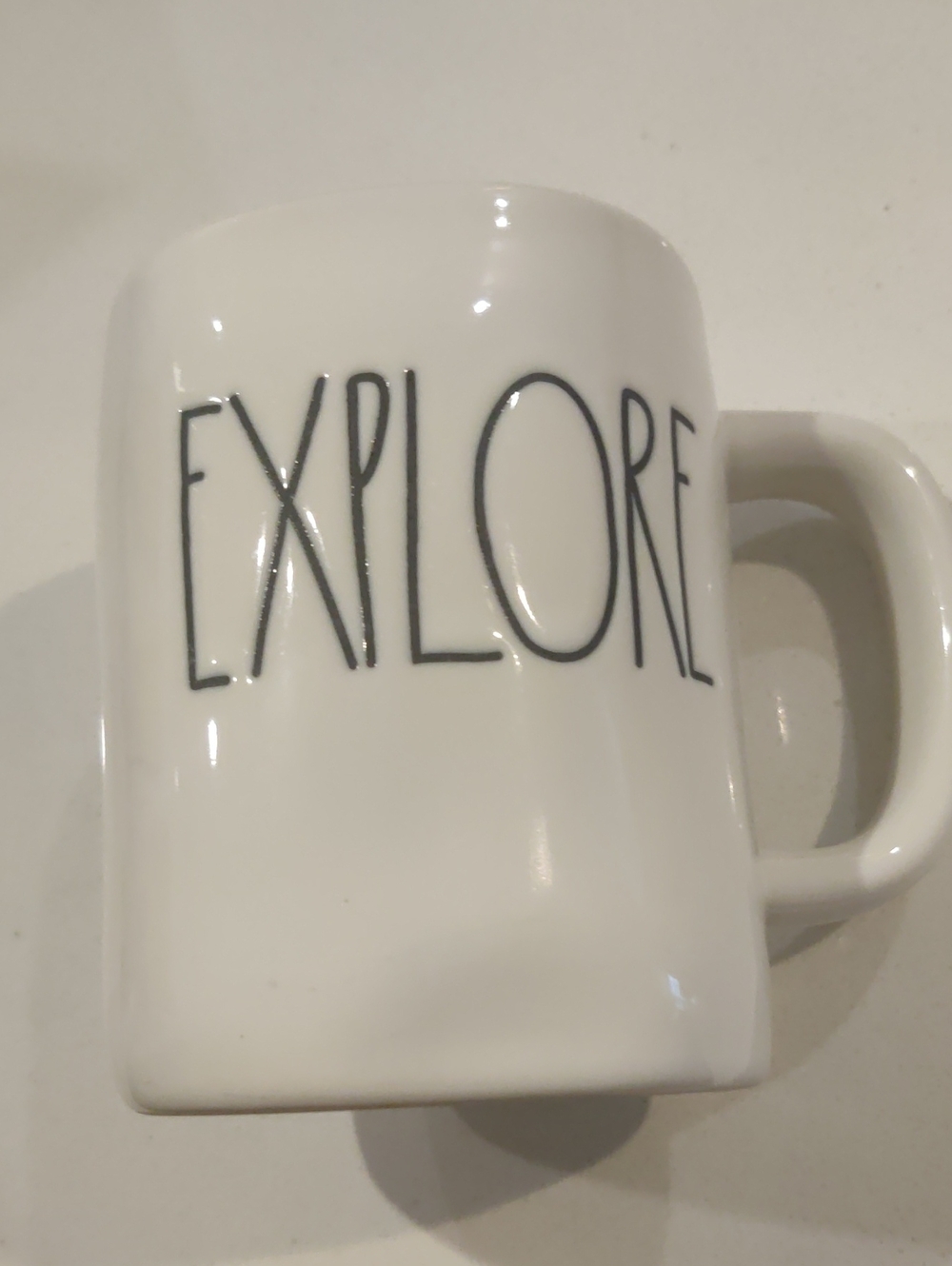 Rae Dunn White Ceramic Mug with Black LL "EXPLORE" Coffee Mug...